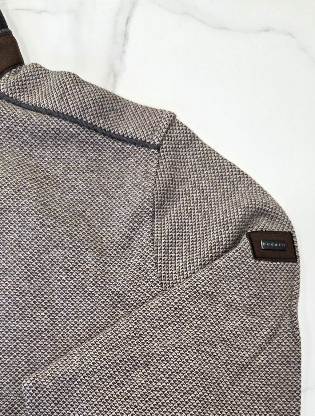 BUGATTI 1/4 ZIP TROYER KNIT (85060D/90) - BROWN/BEIGE