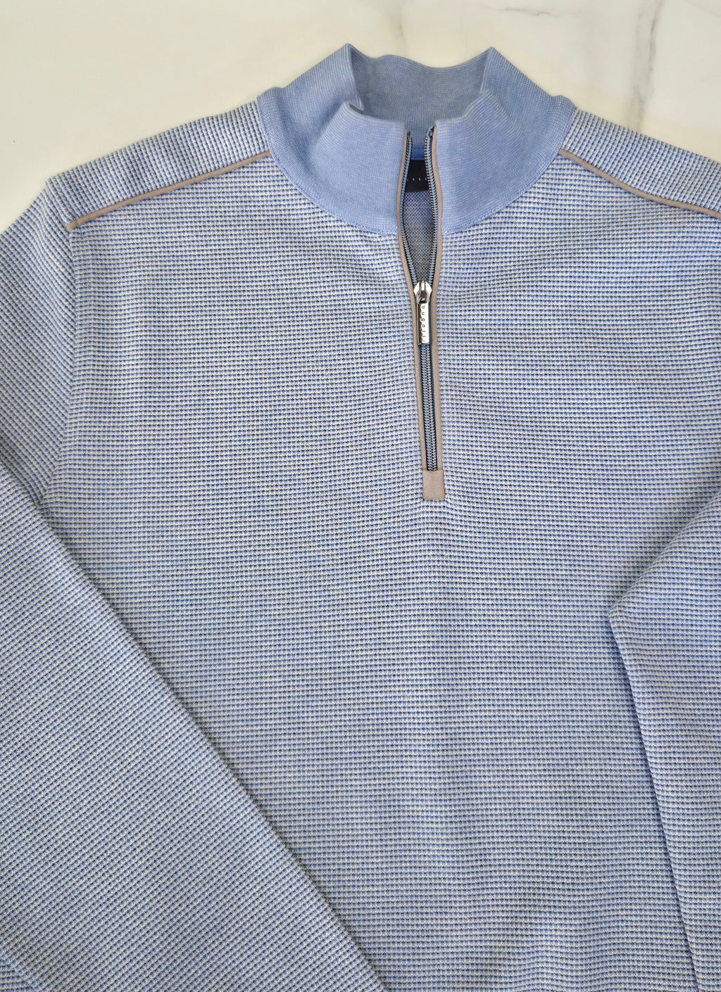 BUGATTI 1/4 ZIP SWEATSHIRT (15141E/320) - BABY BLUE