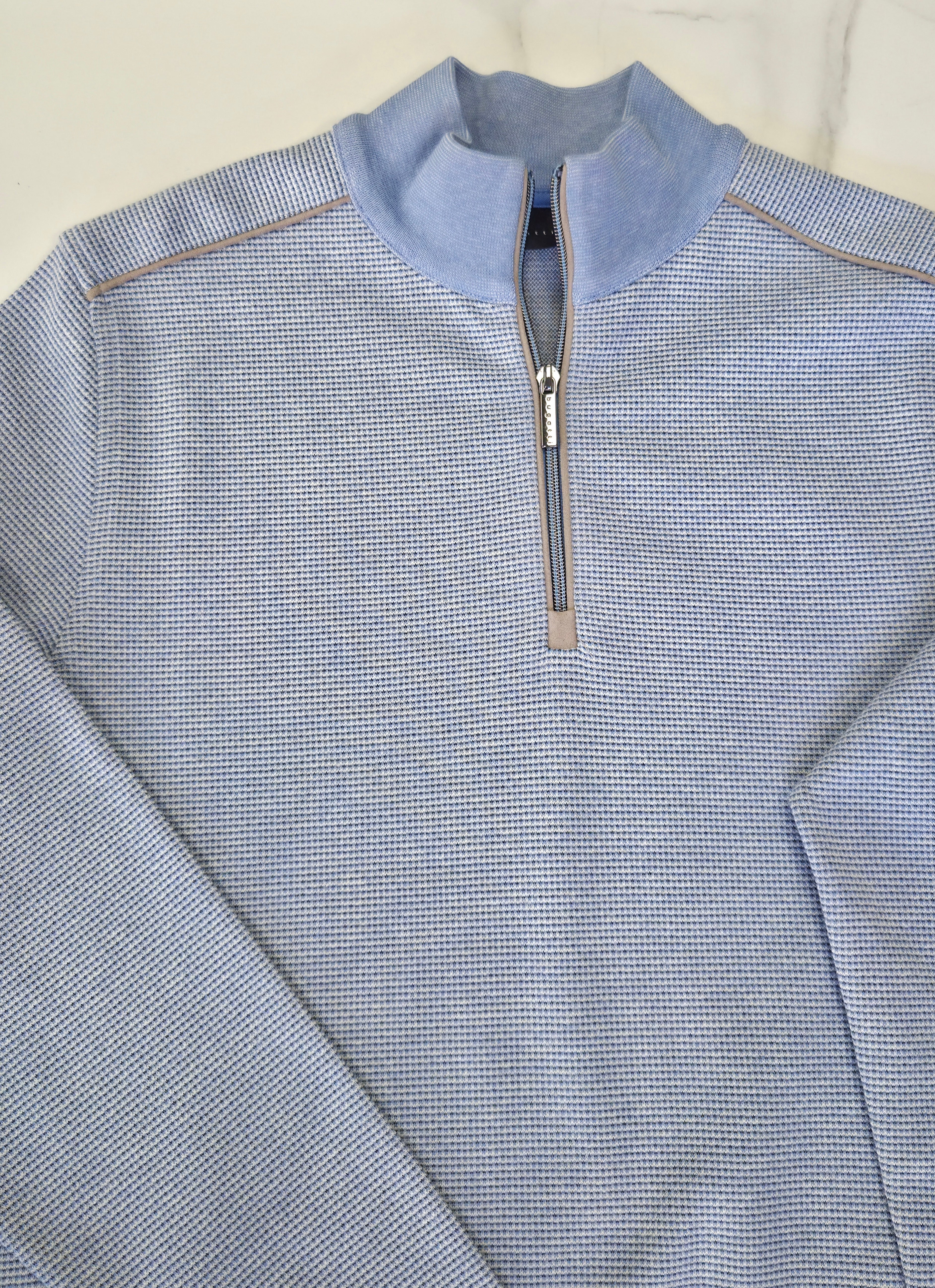 BUGATTI 1/4 ZIP SWEATSHIRT (15141E/320) - BABY BLUE