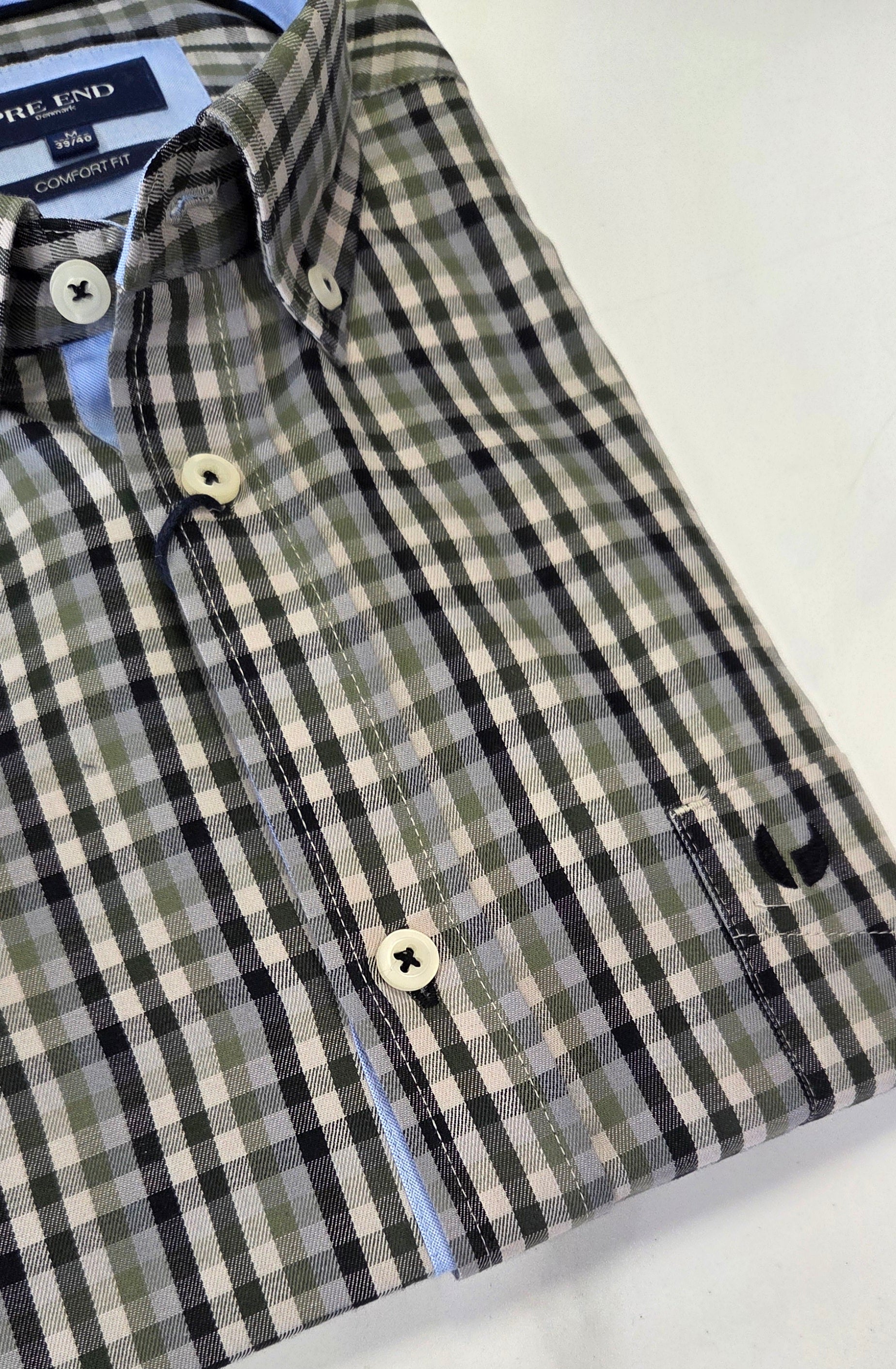 PRE END ROME SMALL CHECK L/S SHIRT - GREEN