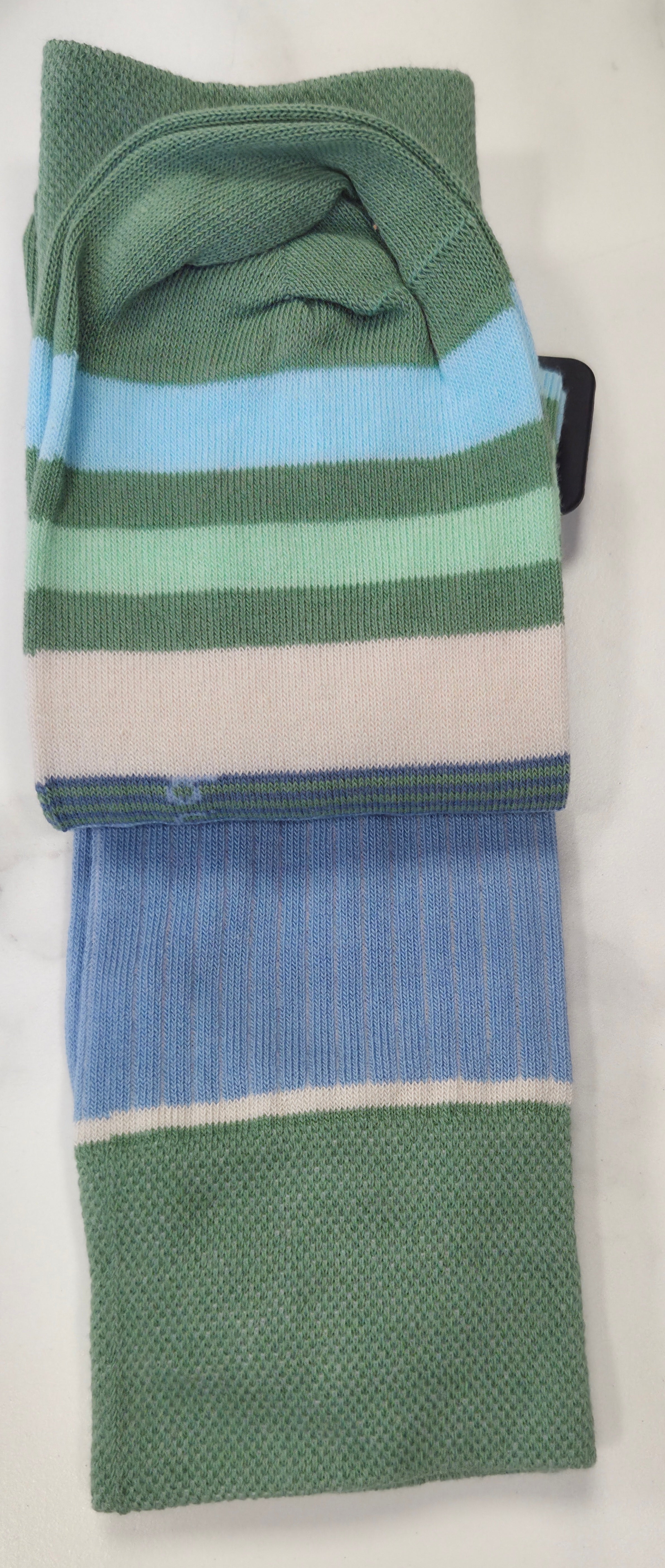 BUGATTI 2 PACK SOCK STRIPE (61135) - BLUE/GREEN