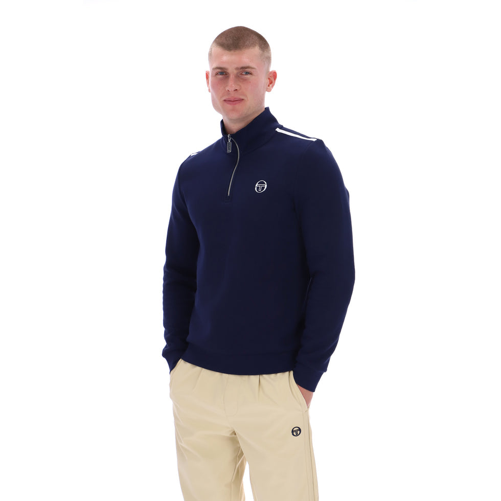 SERGIO TACCHINI LOCCHI 1/4 ZIP SWEATSHIRT  -NAVY