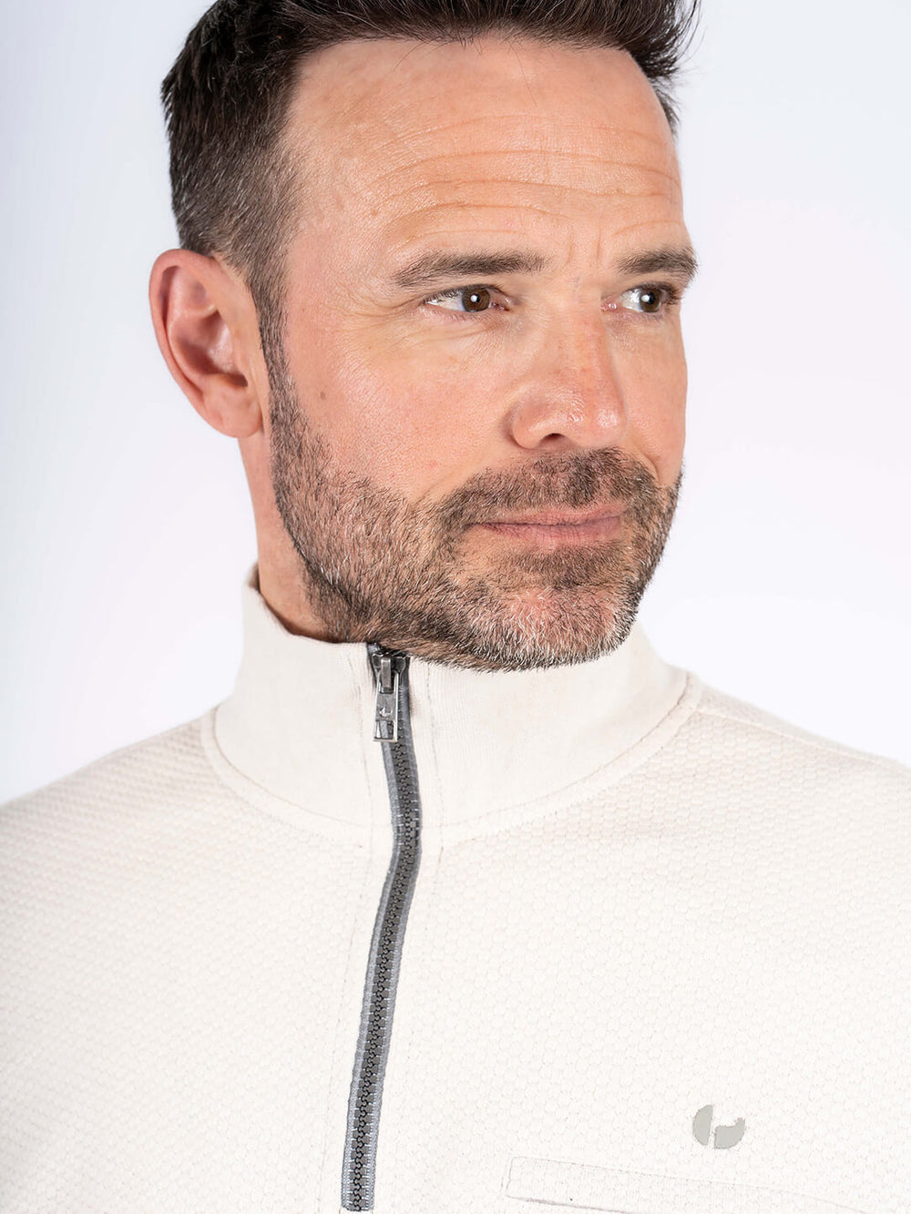 PRE END ALF 1/4 ZIP TEXTURED ZIP - CREAM