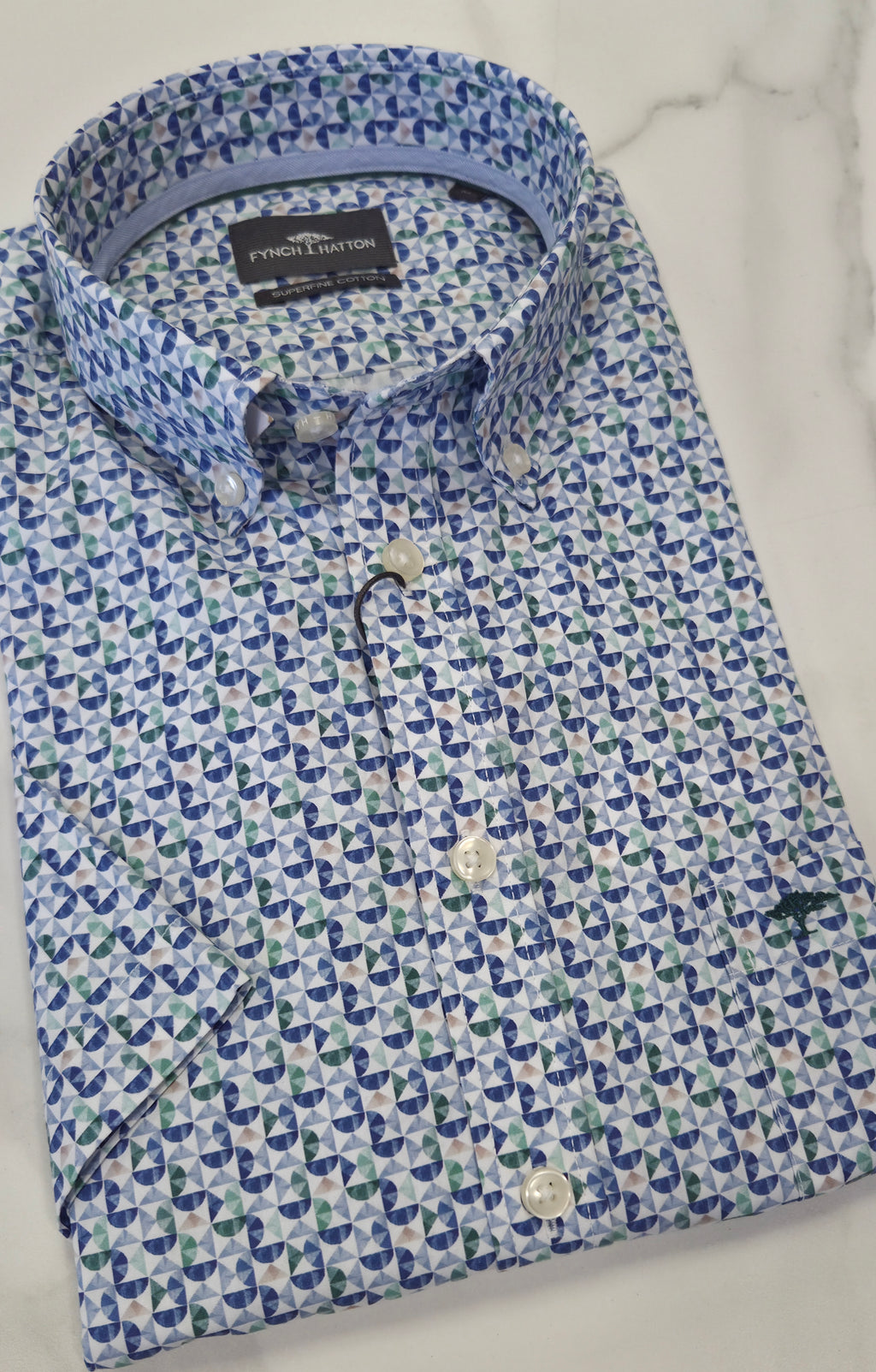 FYNCH HATTON RETRO PRINT S/S SHIRT - MULTI