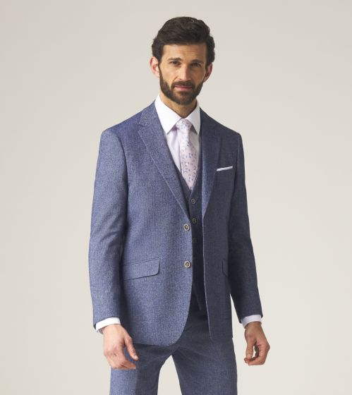 SKOPES JUDE HERRINGBONE BLAZER - NAVY BLUE