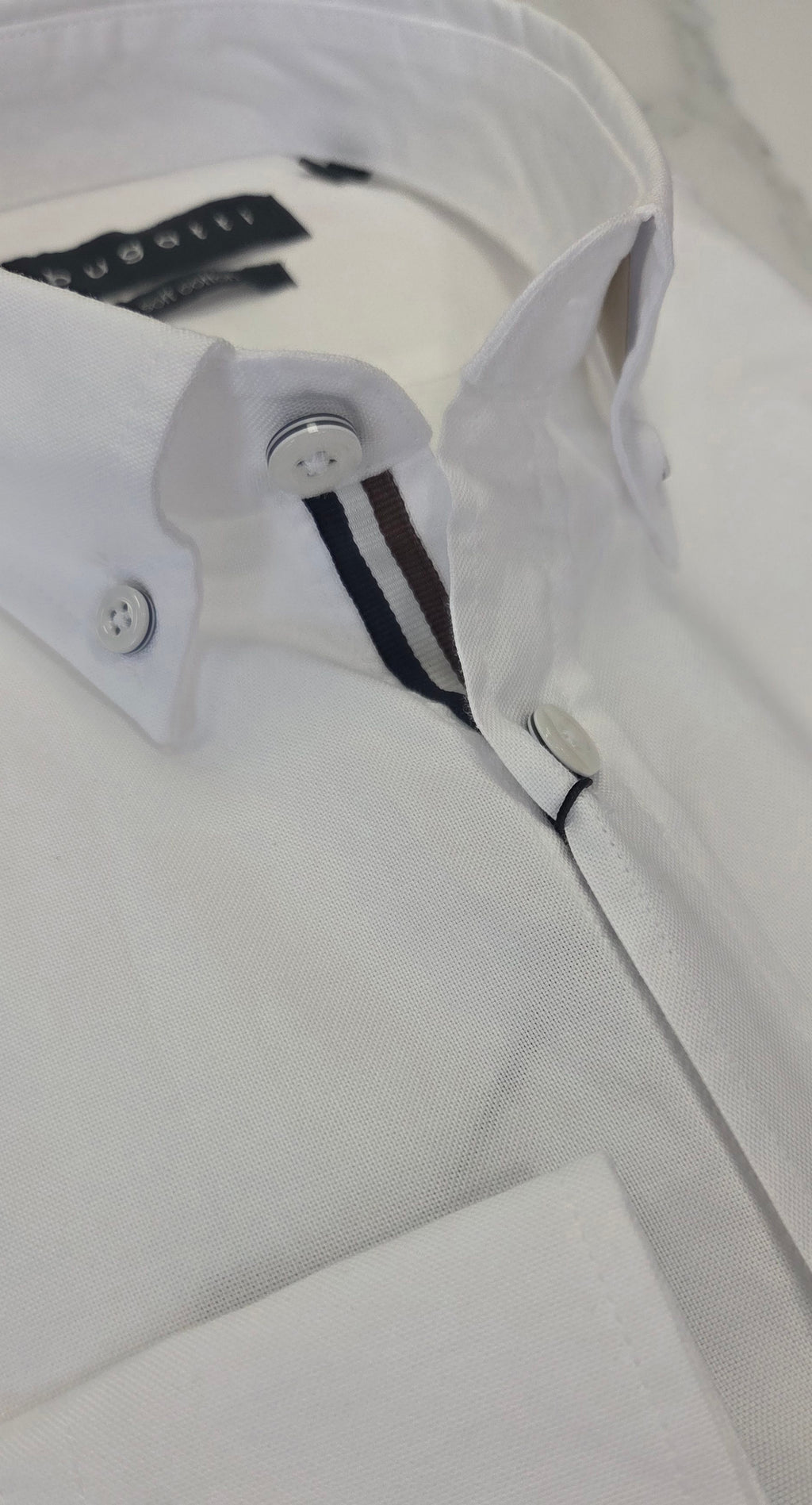BUGATTI OXFORD COTTON L/S SHIRT (28800F/10) - WHITE