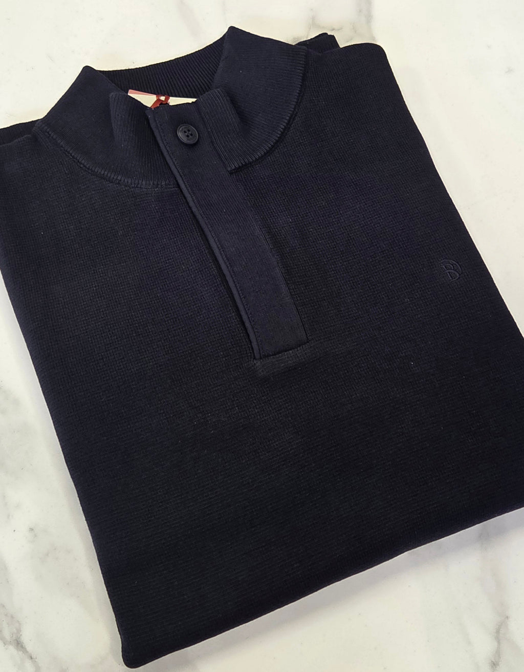 BENETTI ROSS 1/4 ZIP/BUTTON KNITWEAR - NAVY