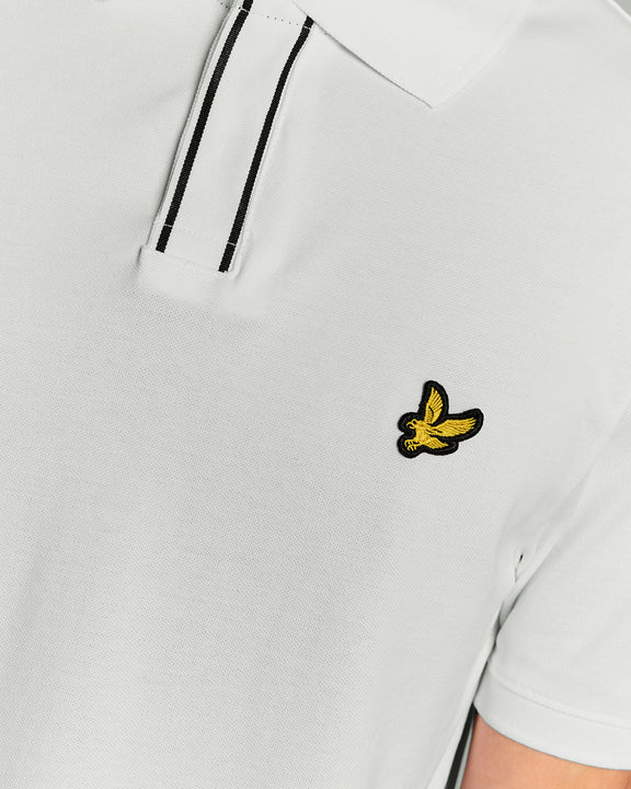 LYLE & SCOTT PLACKET TIPPED POLO SHIRT -WHITE