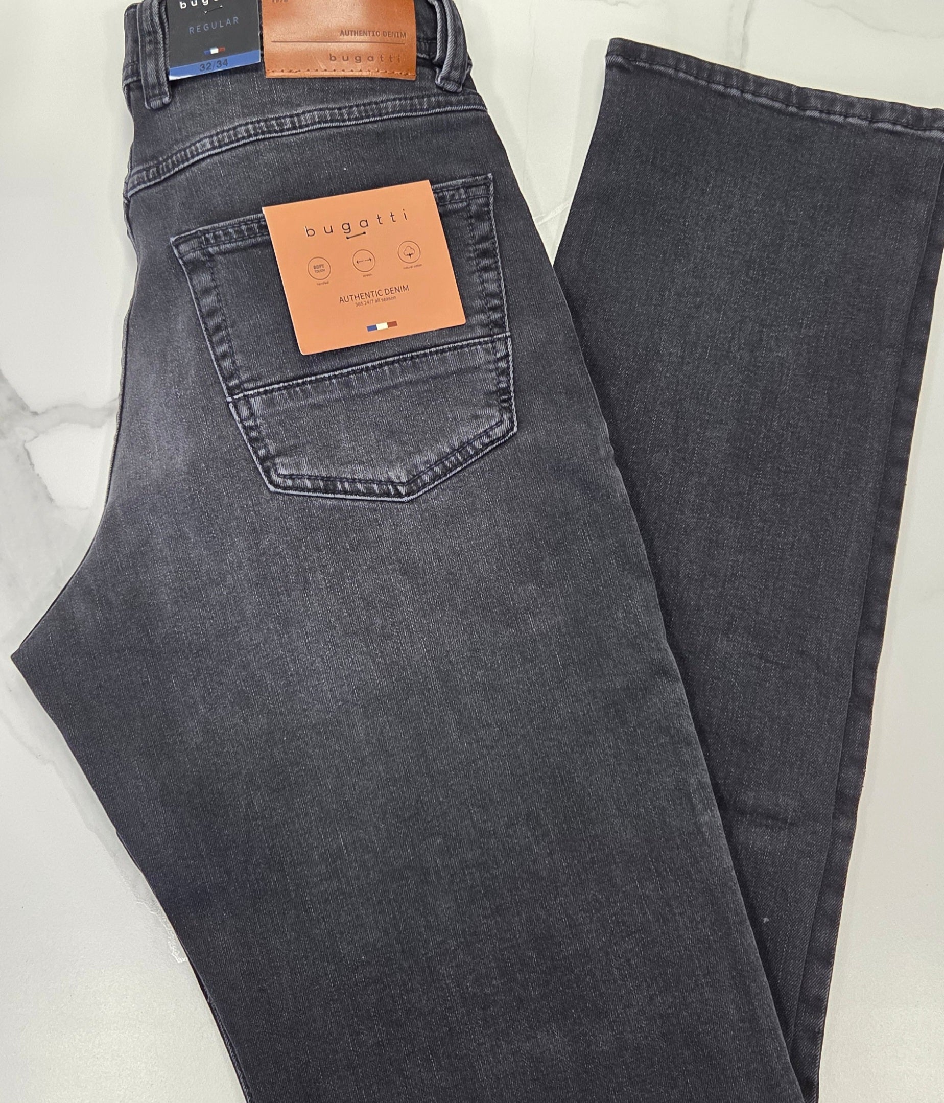 BUGATTI SOFT STRETCH JEANS (96620/273) - BLACK WASH