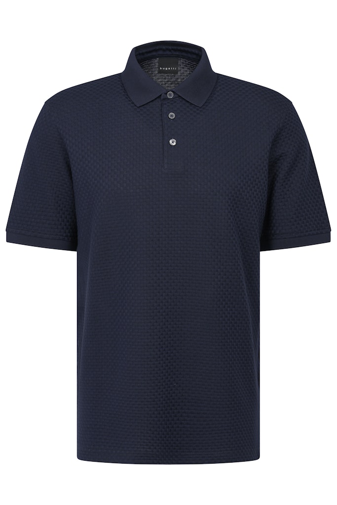 BUGATTI TEXTURED POLOSHIRT- NAVY