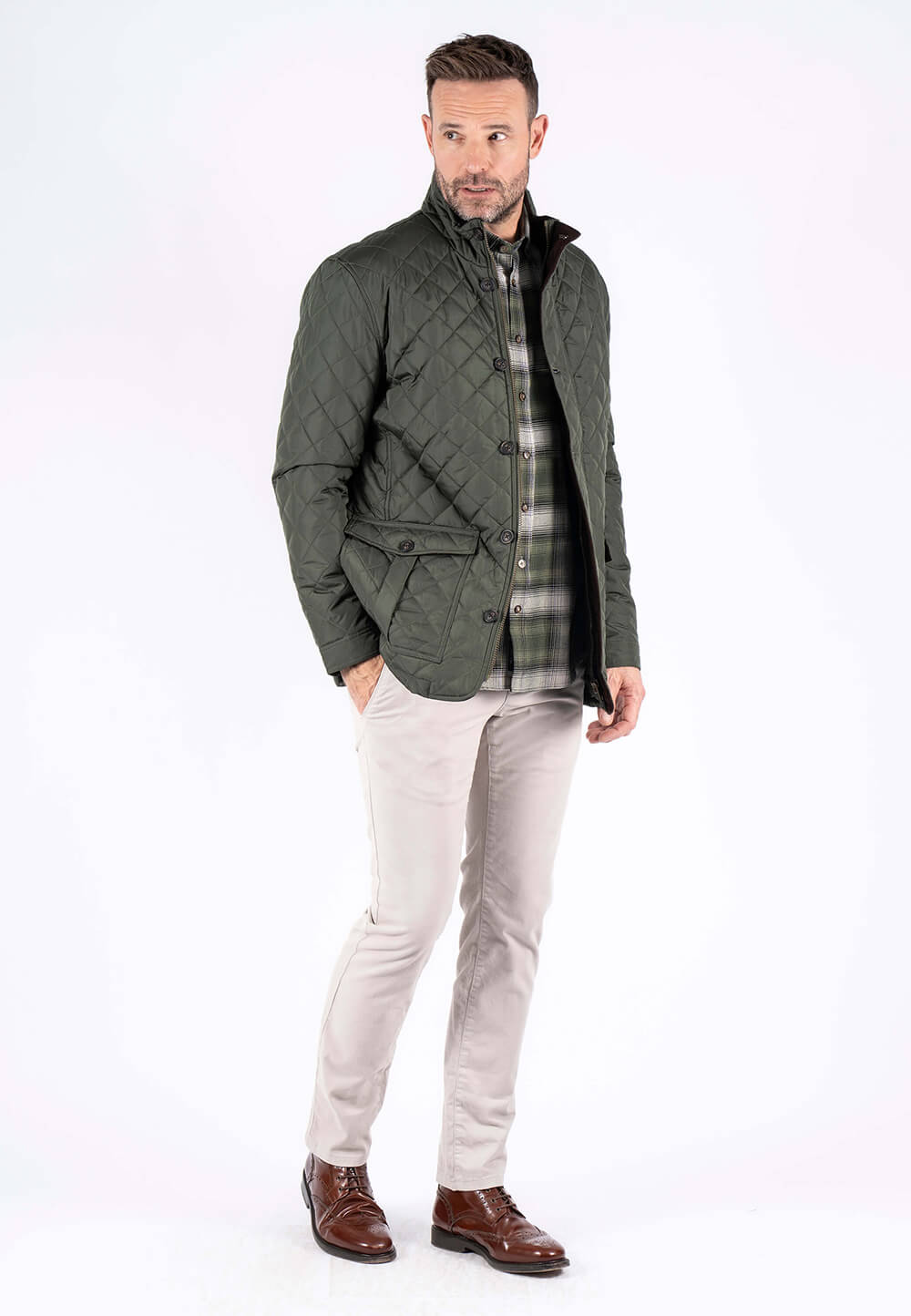 PRE END HARALD QUILTED JACKET - KHAKI