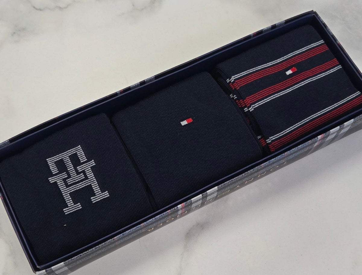 TOMMY HILFIGER MONOGRAM 3 PACK GIFT BOX - NAVY