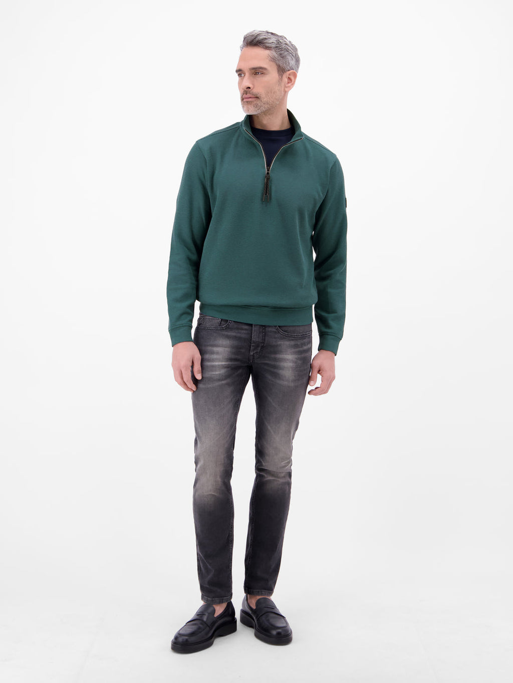 LERROS SELANIK 1/4 ZIP SWEATSHIRT - TEAL