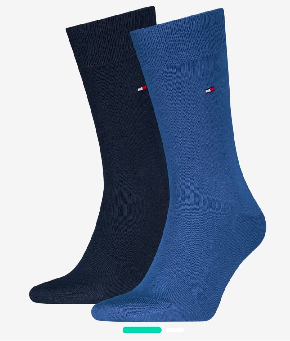 TOMMY HILFIGER 2 PACK SOCKS - BLUE/ NAVY