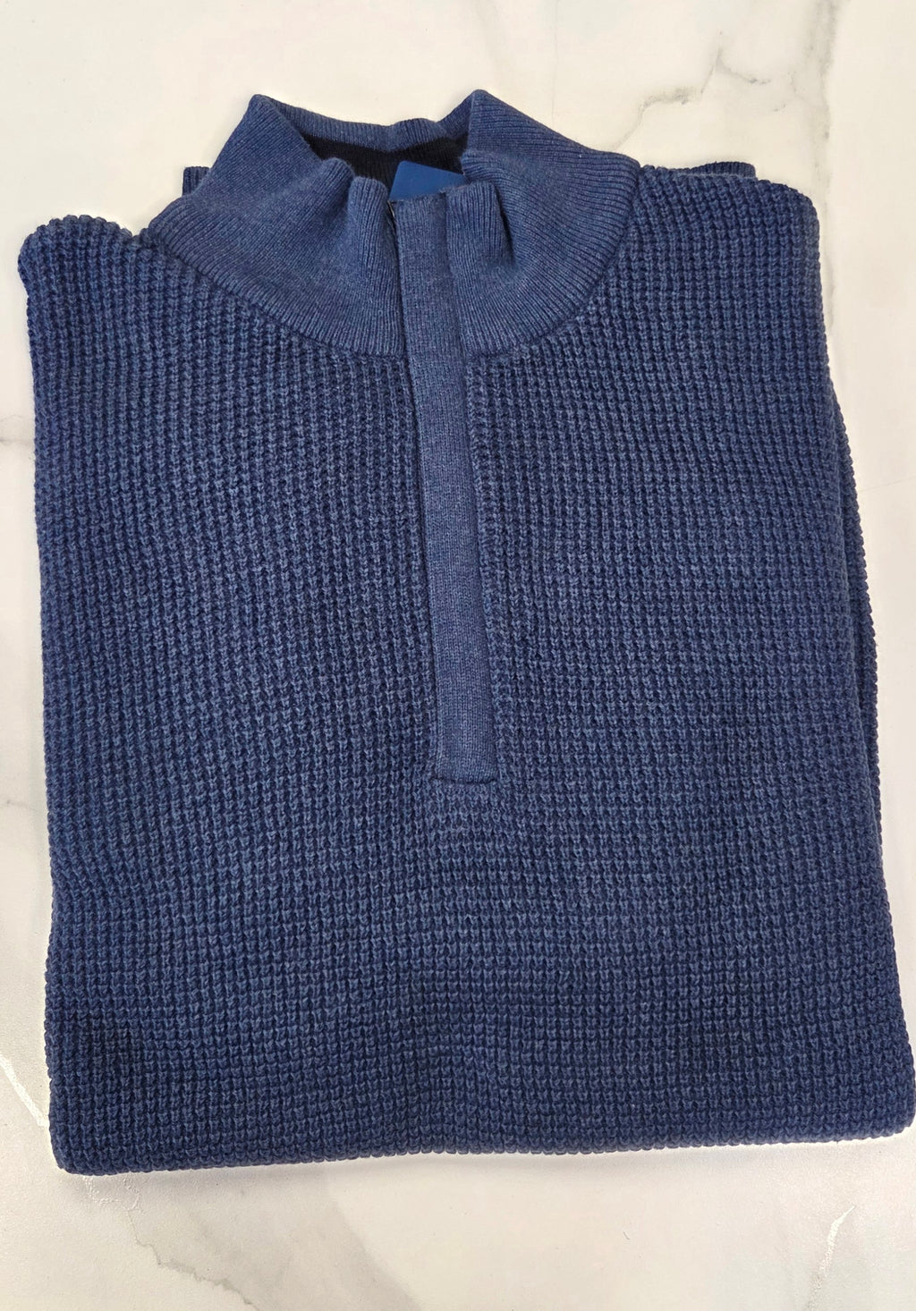BAILEYS TEXTURED 1/4 ZIP KNITWEAR - DENIM