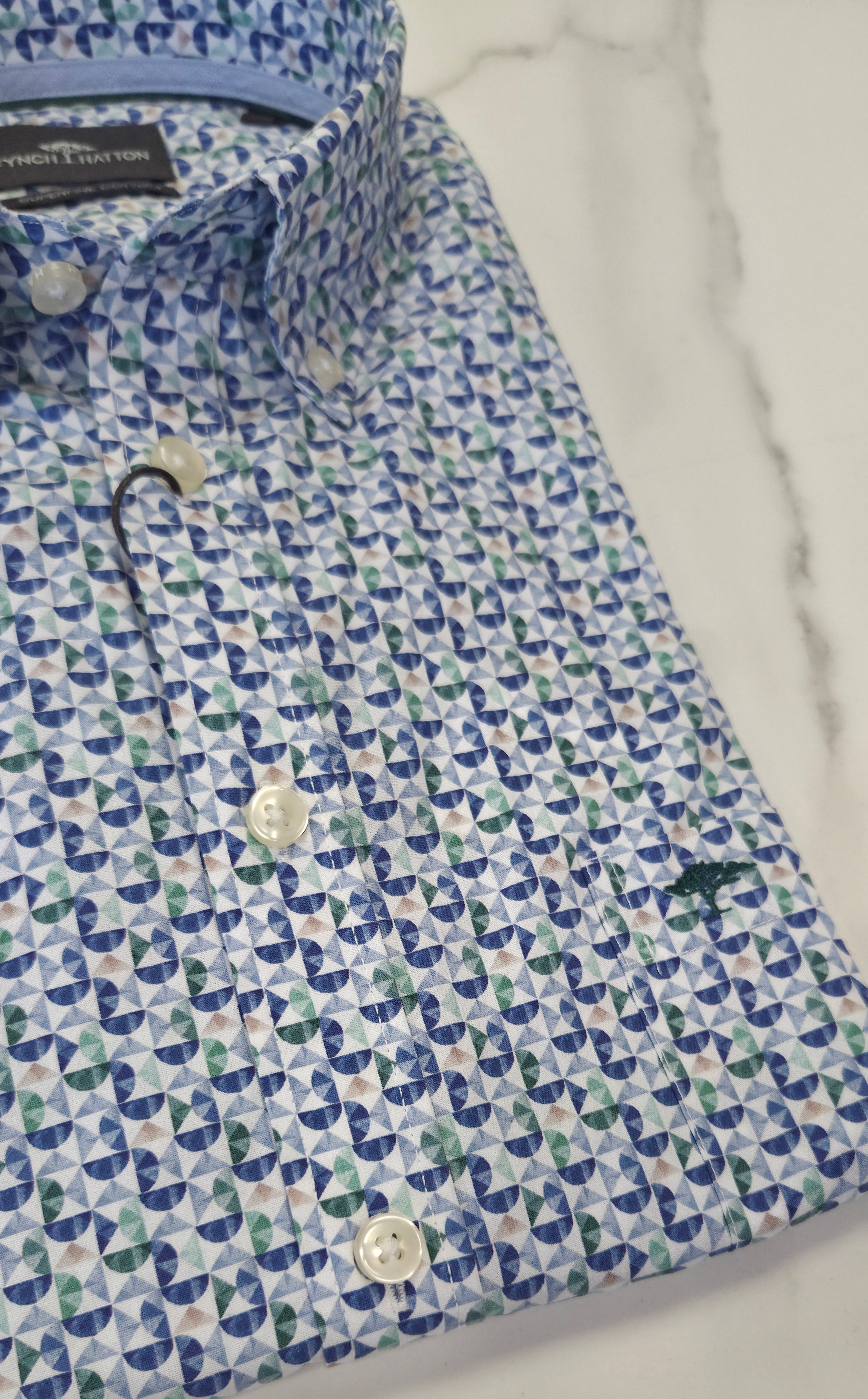FYNCH HATTON RETRO PRINT S/S SHIRT - MULTI