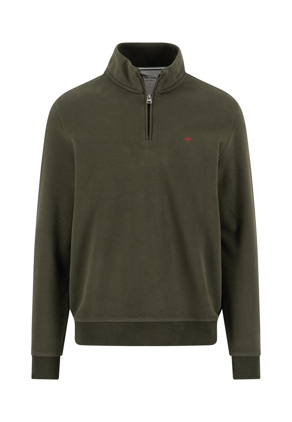 FYNCH HATTON 1/4 ZIP SWEATSHIRT - KHAKI