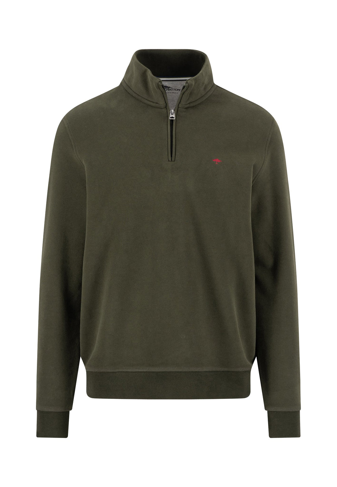 FYNCH HATTON 1/4 ZIP SWEATSHIRT - KHAKI