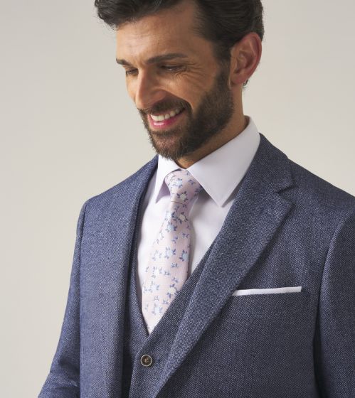 SKOPES JUDE HERRINGBONE BLAZER - NAVY BLUE