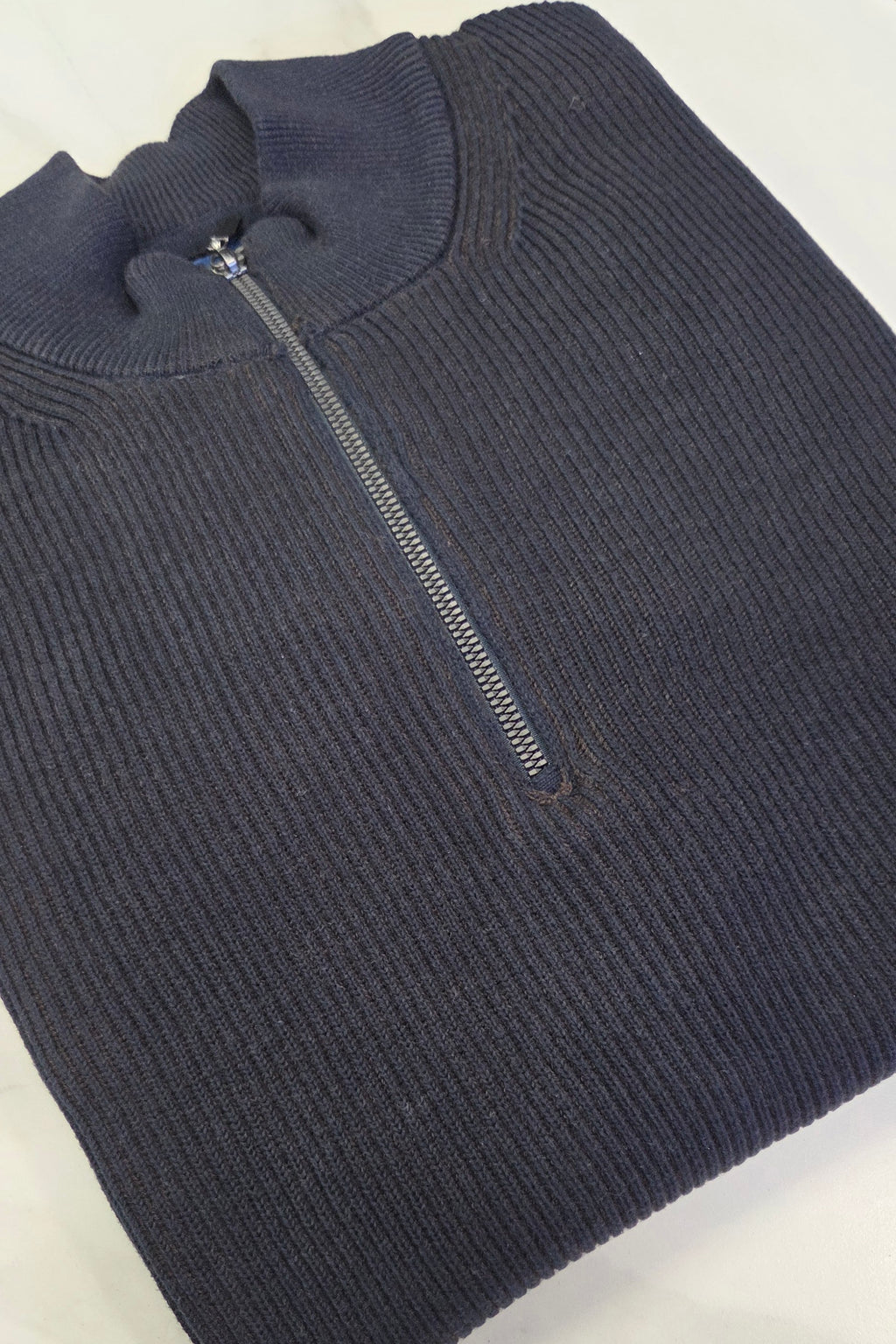 BAILEYS TEXTURED 1/4 ZIP KNITWEAR (528419/60) - NAVY