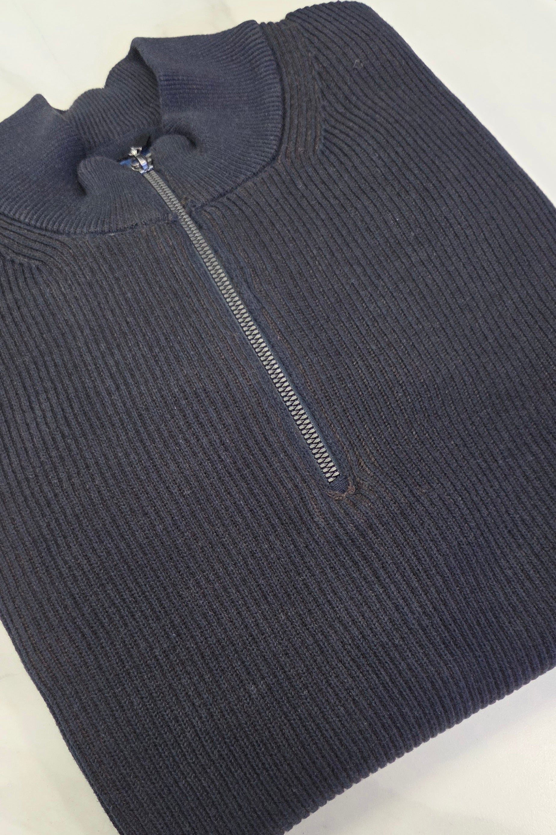BAILEYS TEXTURED 1/4 ZIP KNITWEAR (528419/60) - NAVY