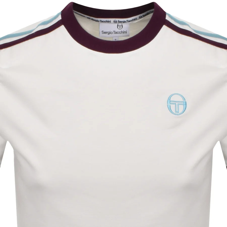 SERGIO TACCHINI TRISTE T-SHIRT - CREAM/PLUM