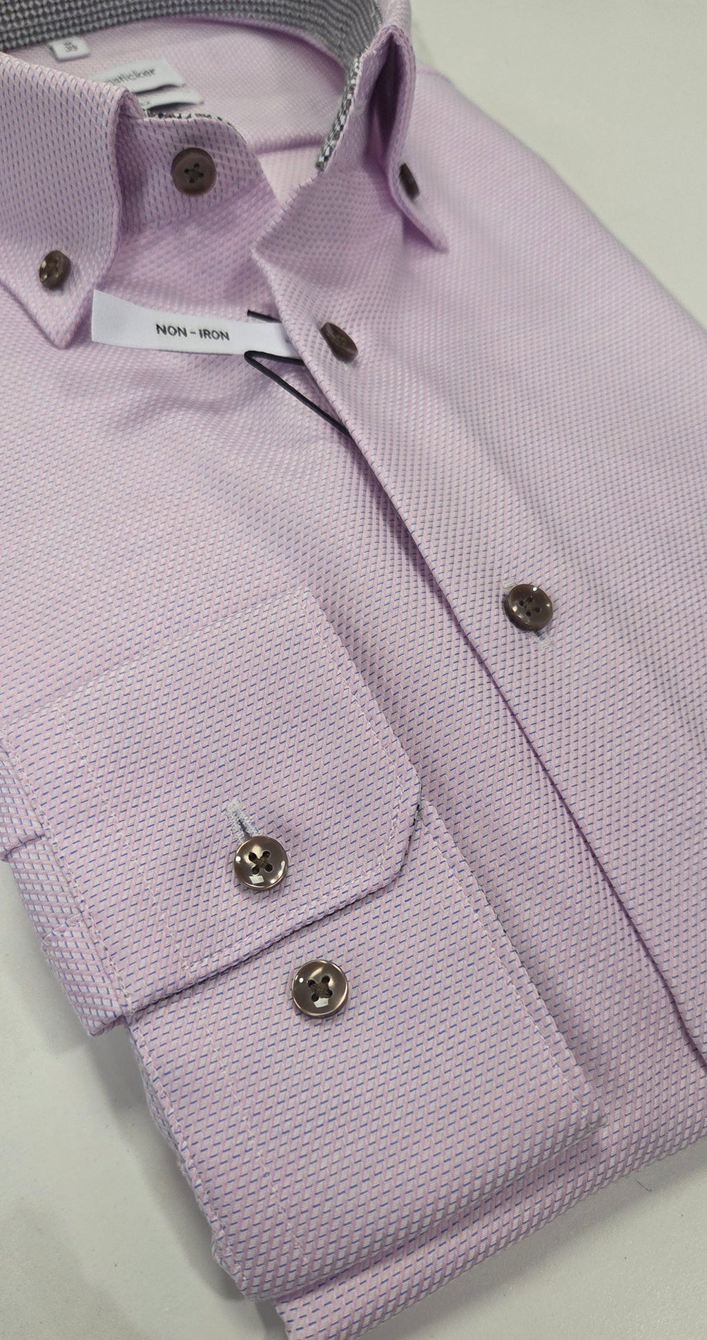 SEIDENSTICKER FLICK PATTERN SLIM FIT L/S SHIRT (01.852426.42) - PINK/BLUE