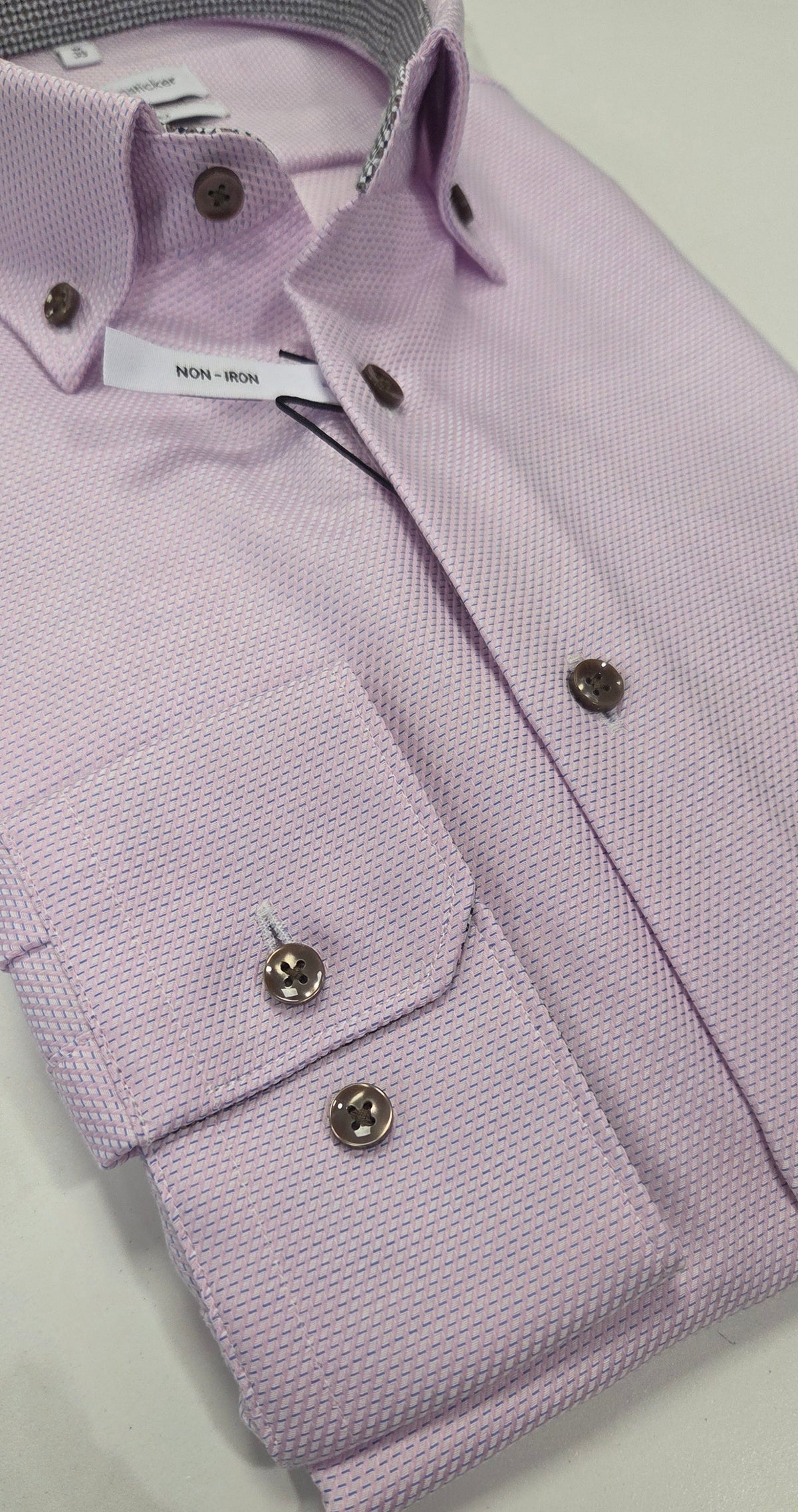SEIDENSTICKER FLICK PATTERN SLIM FIT L/S SHIRT (01.852426.42) - PINK/BLUE