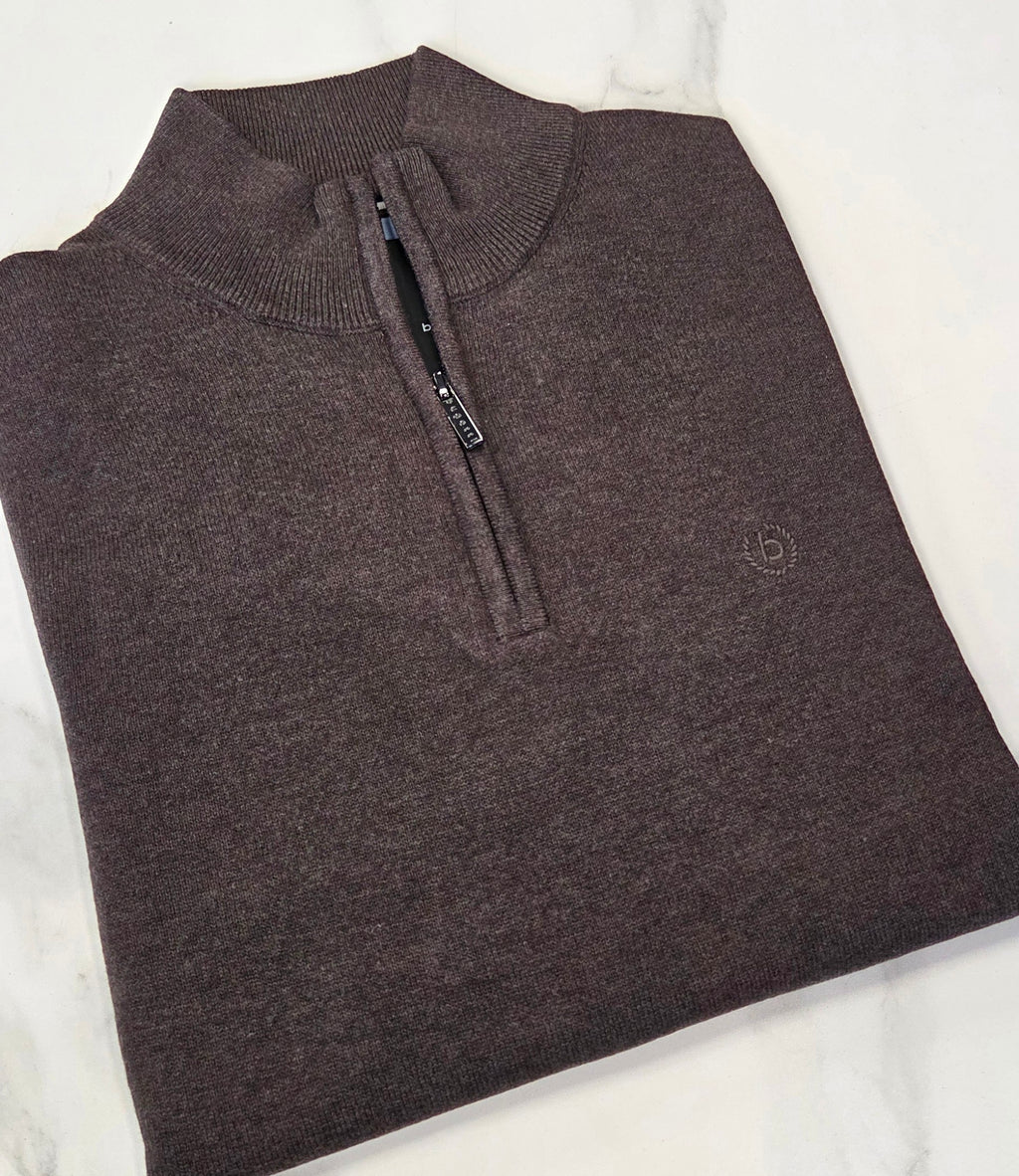 BUGATTI 1/4 ZIP KNITWEAR (25529F/90) - MOCHA