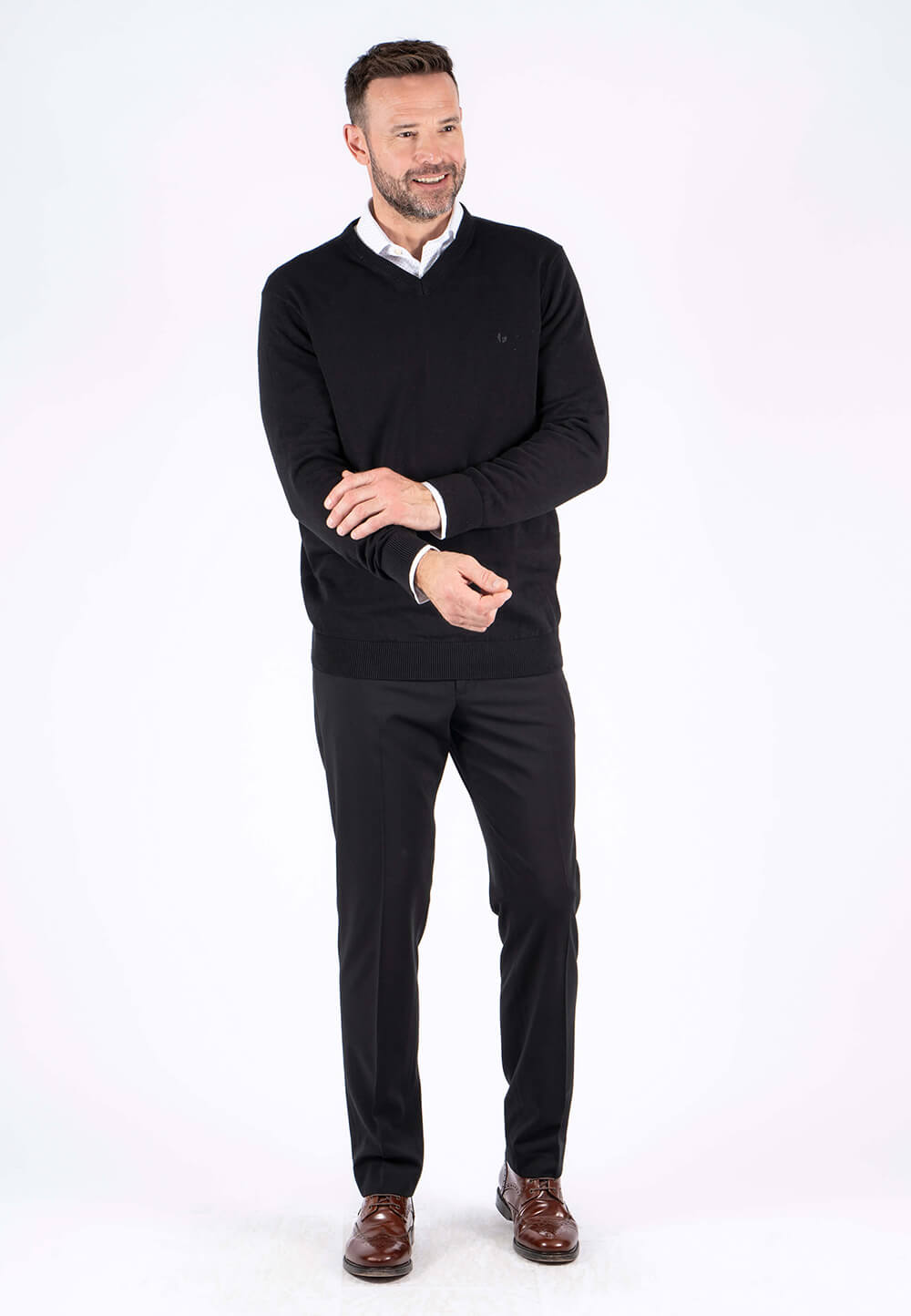 PRE END MALCOM V NECK KNITWEAR - BLACK