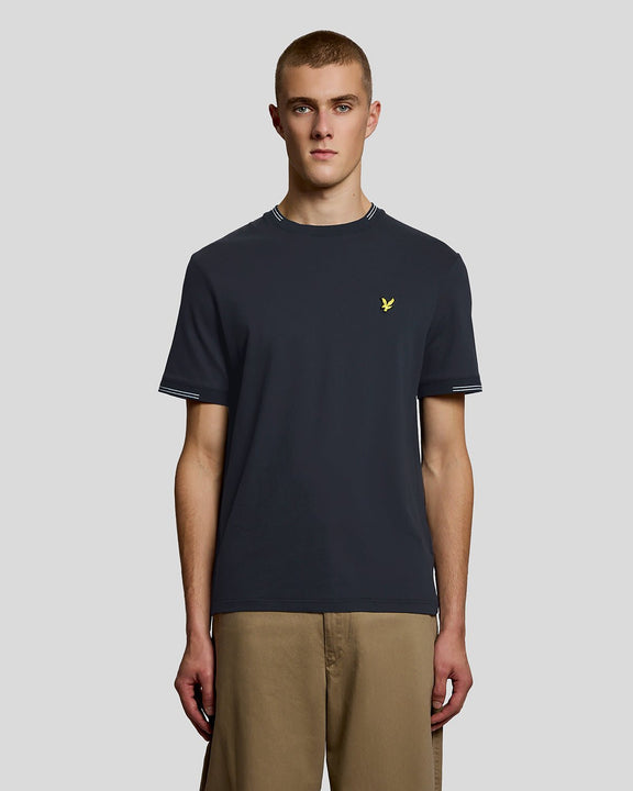 LYLE & SCOTT FINE TIPPED T-SHIRT - NAVY
