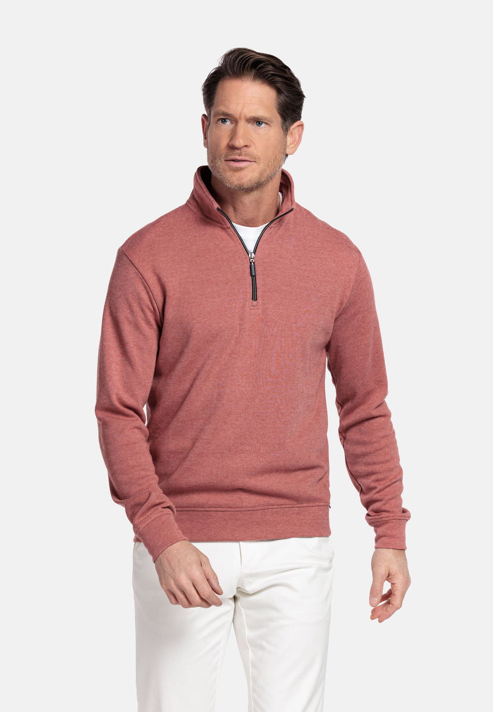 BAILEYS 1/4 ZIP SWEATSHIRT  - CORAL