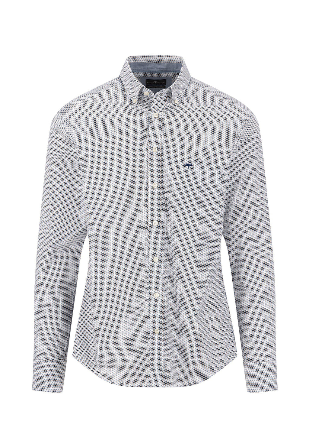 FYNCH HATTON PATTERN L/S SHIRT (16085370/864)- BLUE/BEIGE