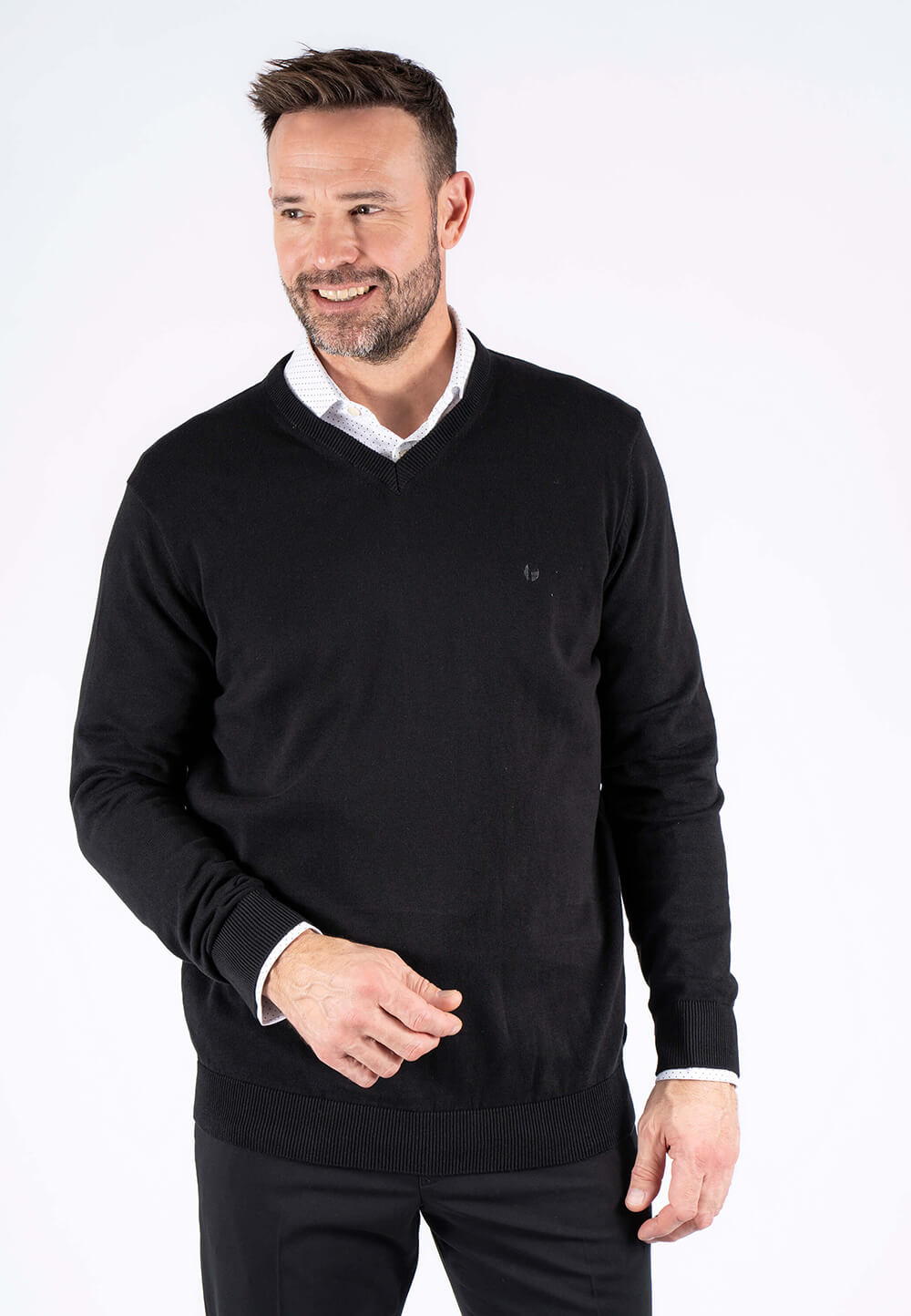 PRE END MALCOM V NECK KNITWEAR - BLACK