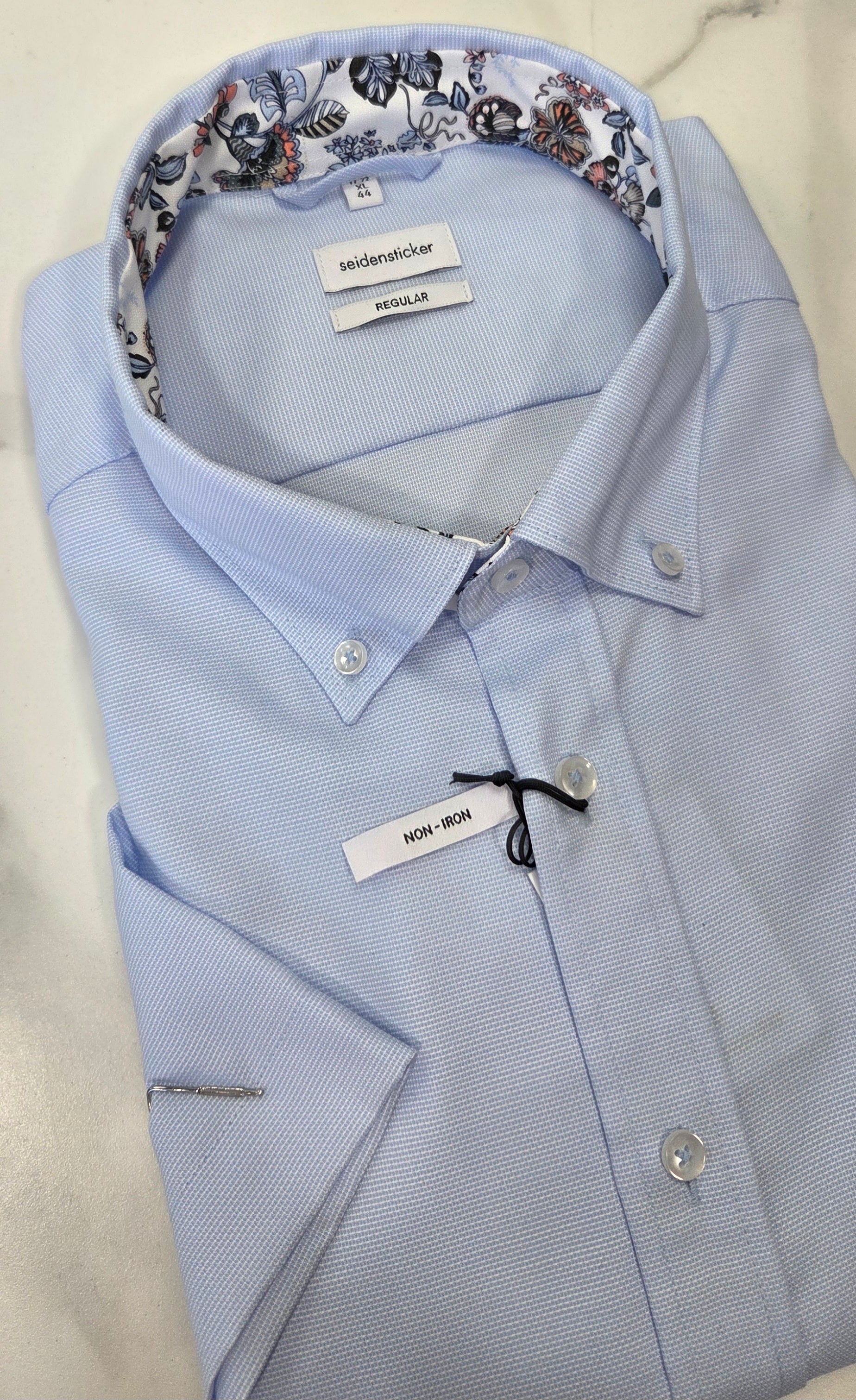 SEIDENSTICKER S/S SHIRT REGULAR FIT (01.146649/42) - BABY BLUE