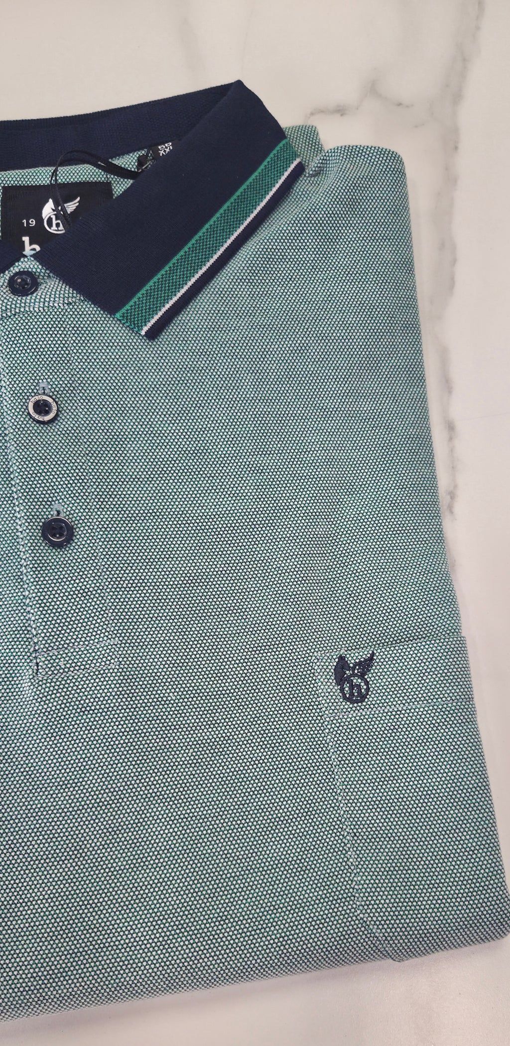 HAJO TEXTURED POLO SHIRT 2XL - 5XL (27905/504) - GREEN