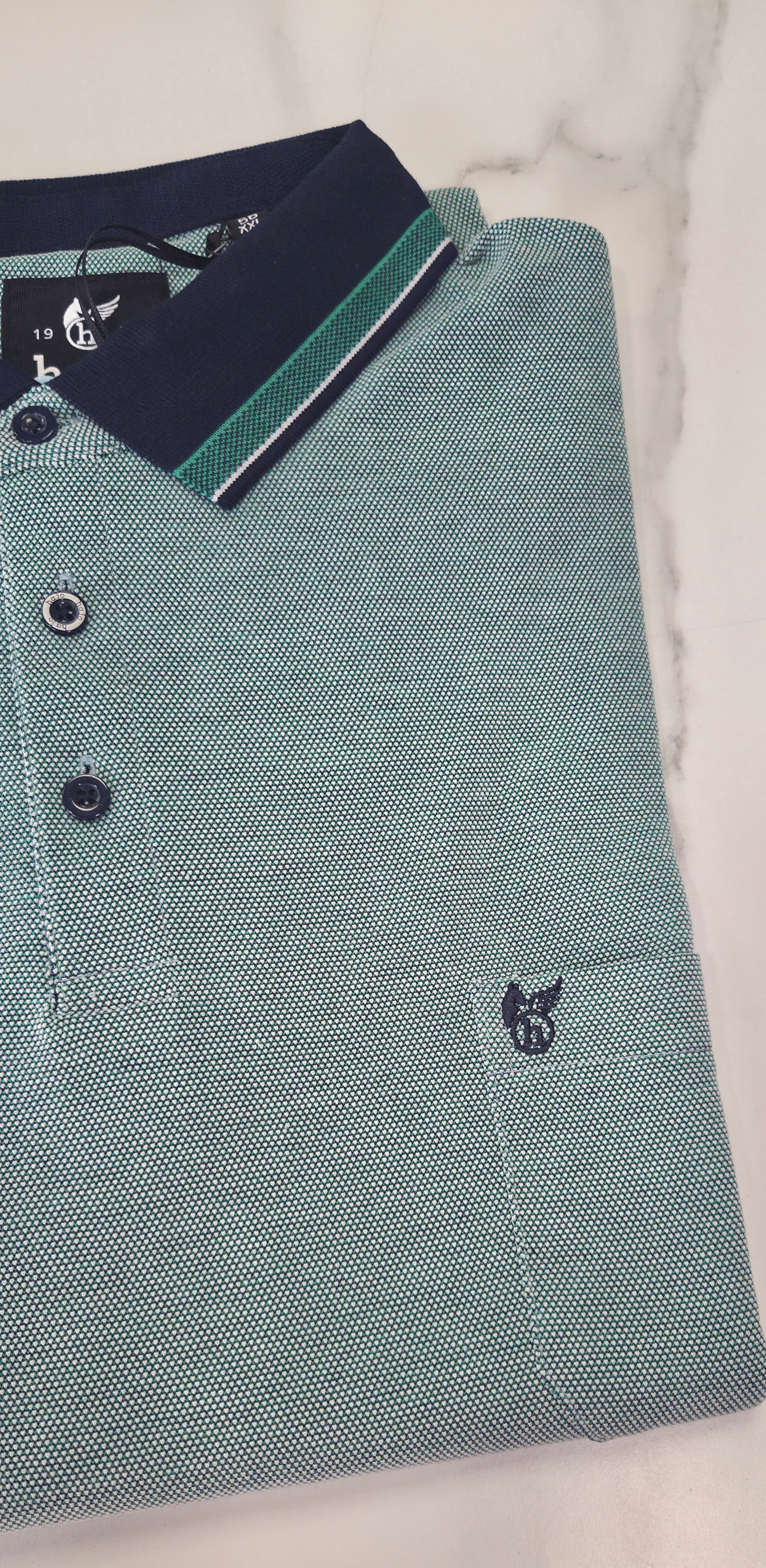 HAJO TEXTURED POLO SHIRT 2XL - 5XL (27905/504) - GREEN