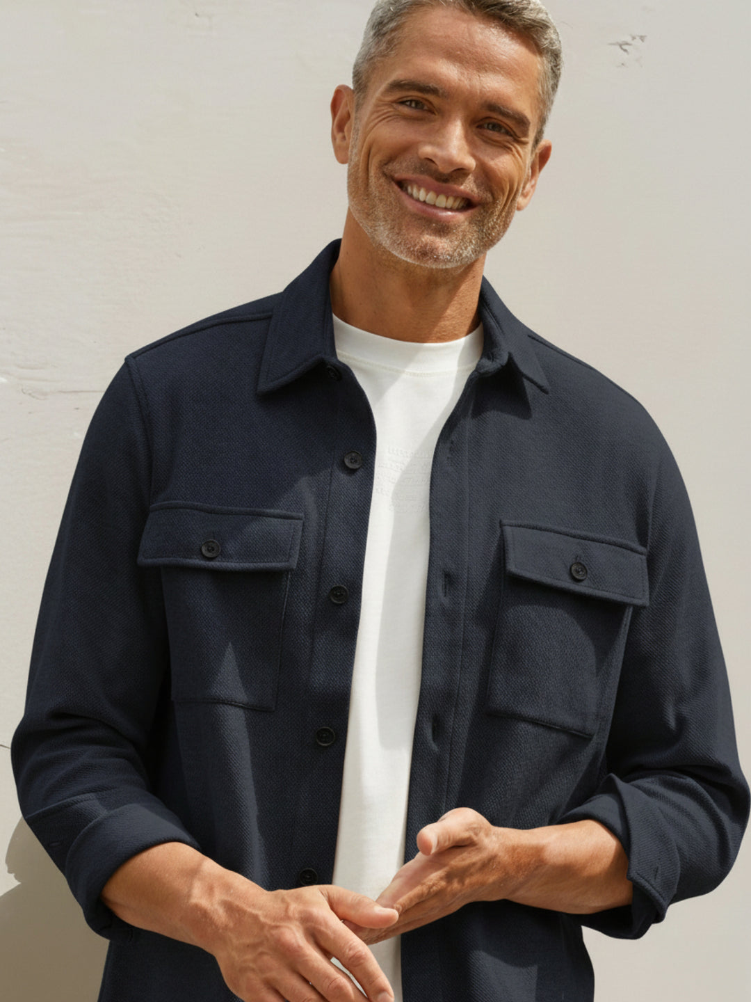 LERROS NAVY OVERSHIRT - NAVY
