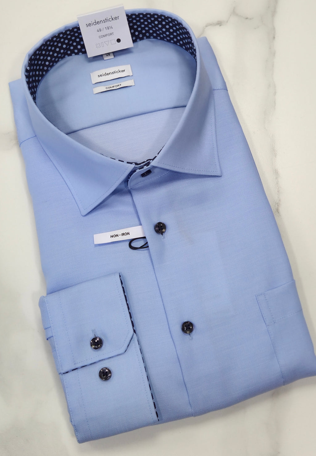 SEIDENSTICKER KENT REGULAR FIT L/S SHIRT PLUS SIZED (01.845542) - BLUE