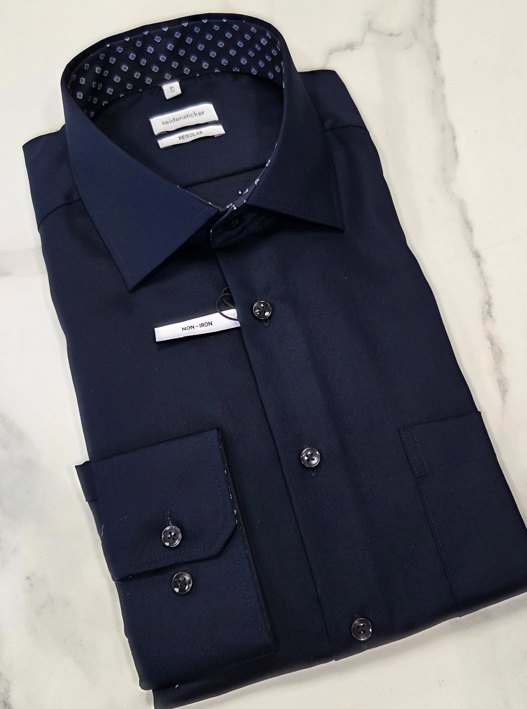 SEIDENSTICKER L/S REGULAR FIT (01.147240/18) - NAVY