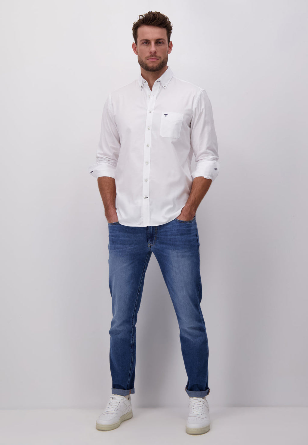 FYNCH HATTON L/S SHIRT (1402-6080/802) - WHITE