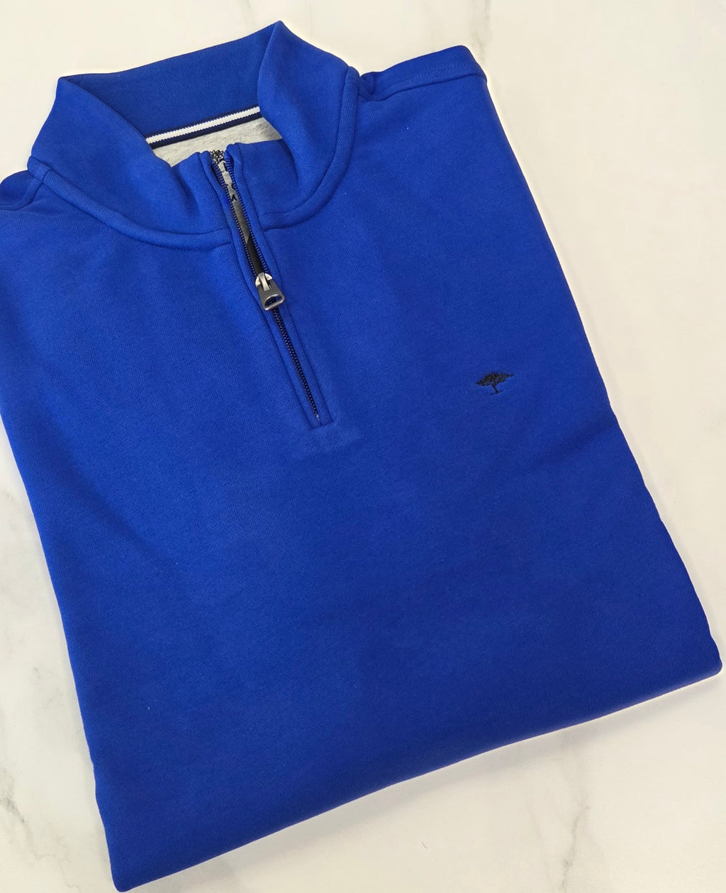 FYNCH HATTON 1/4 ZIP SWEATSHIRT - BLUE