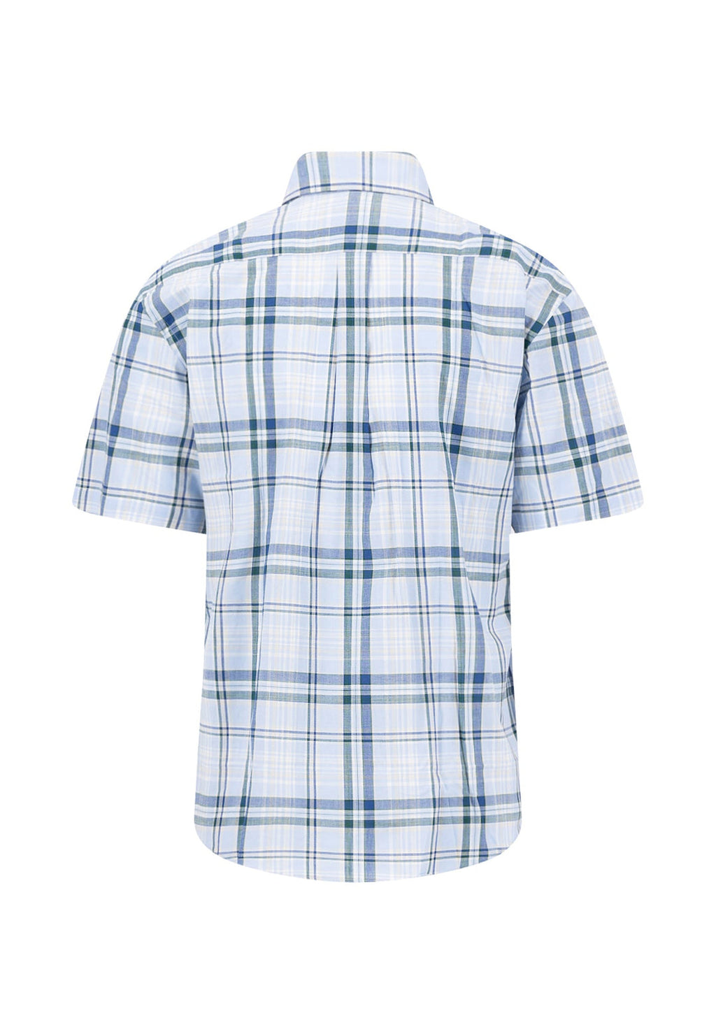 FYNCH HATTON CHECK S/S SHIRT (16045031/653) - BLUE/GREEN