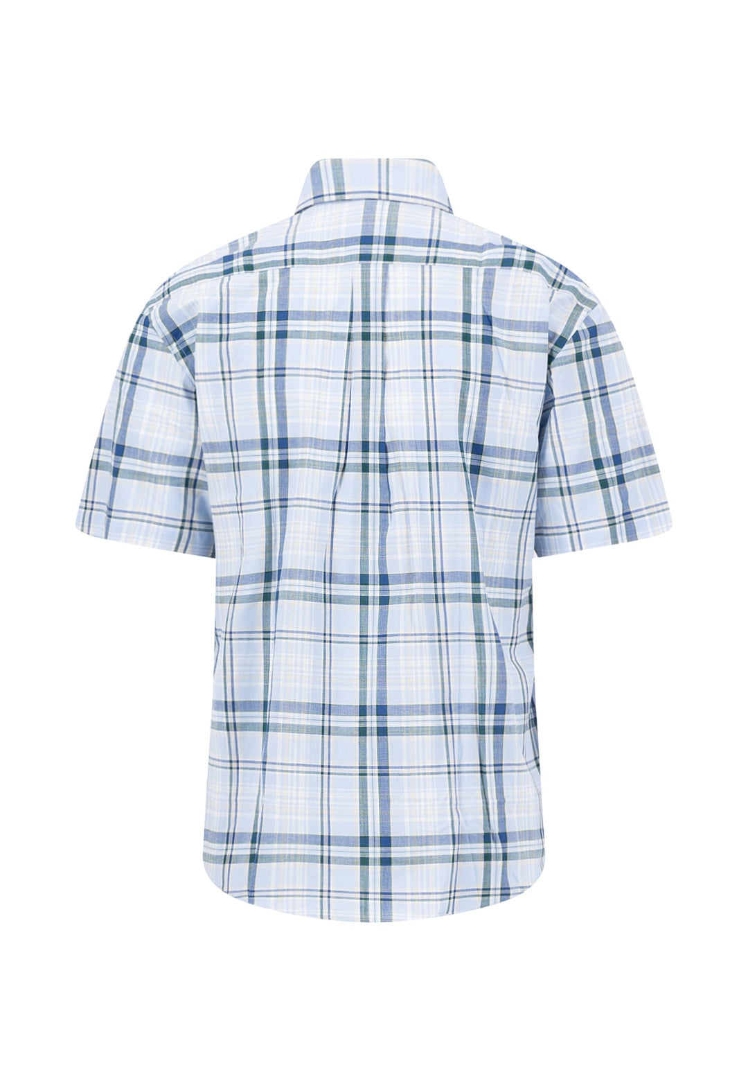 FYNCH HATTON CHECK S/S SHIRT (16045031/653) - BLUE/GREEN