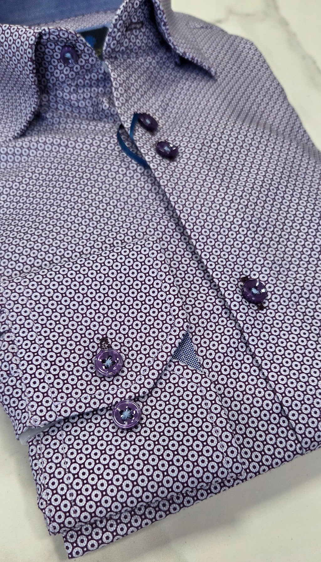 BENETTI MADDISON PATTERN L/S SHIRT - PLUM