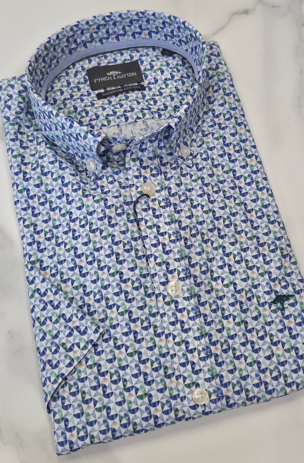 FYNCH HATTON RETRO PRINT S/S SHIRT - MULTI