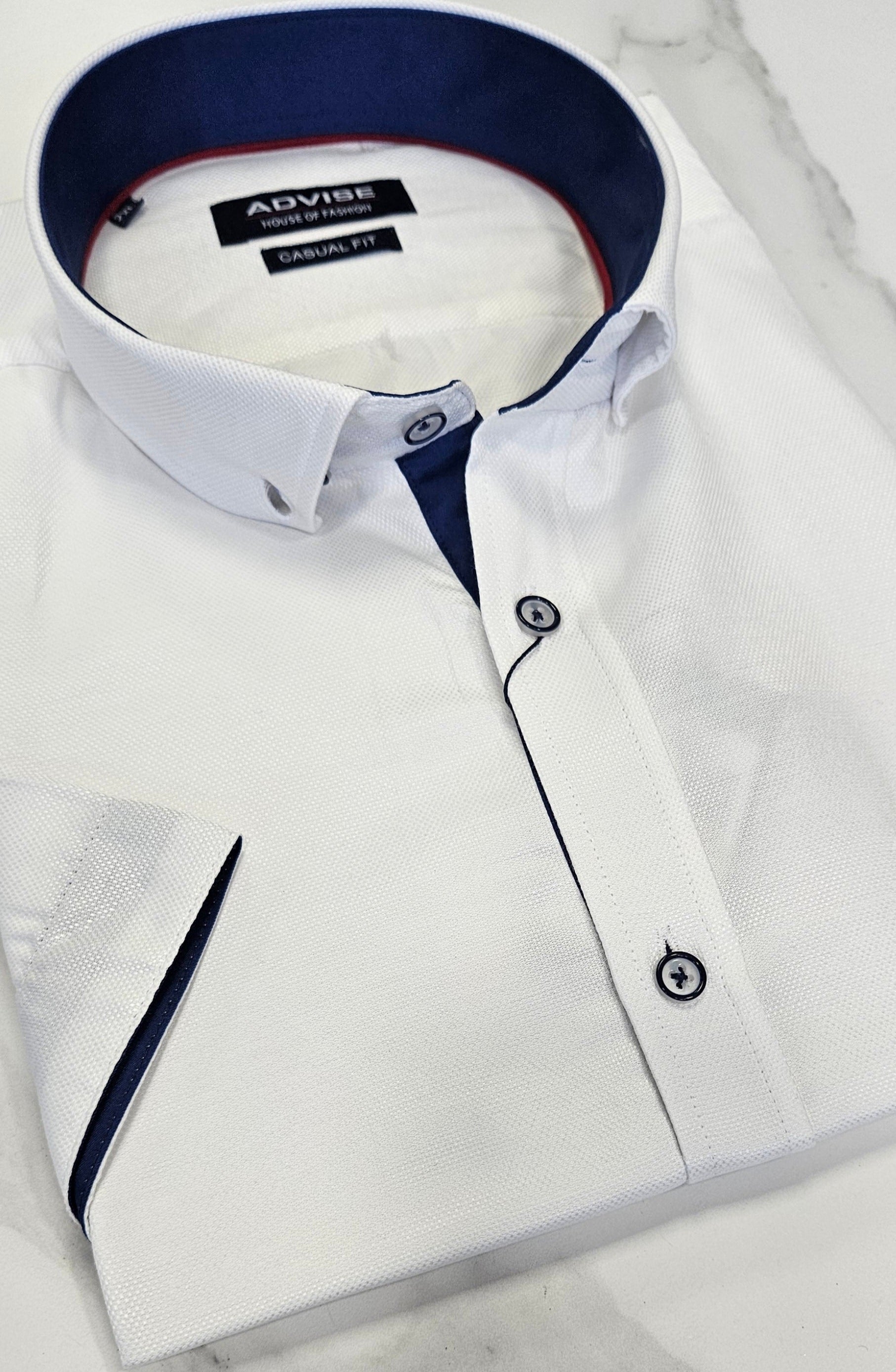 ADVISE S/S SHIRT PLUS SIZE  - WHITE