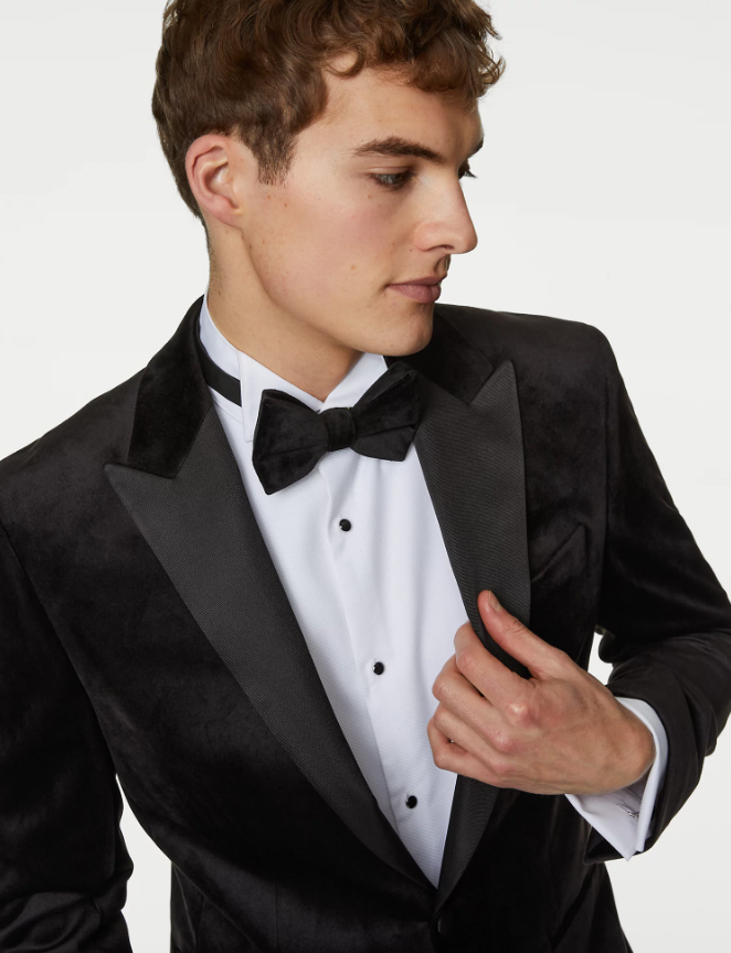 WHITE LABEL JACOB VELVET TUX JACKET - BLACK