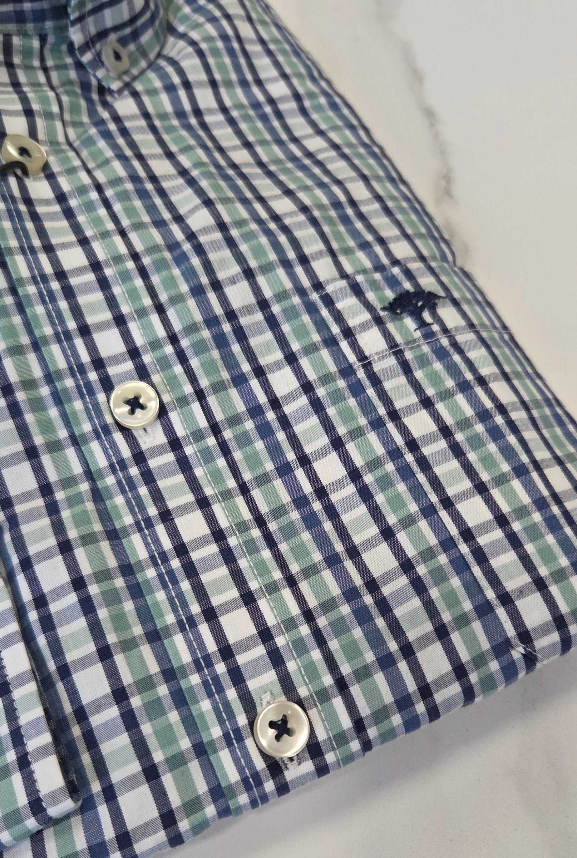 FYNCH HATTON CHECK SHIRT L/S  - GREEN/NAVY