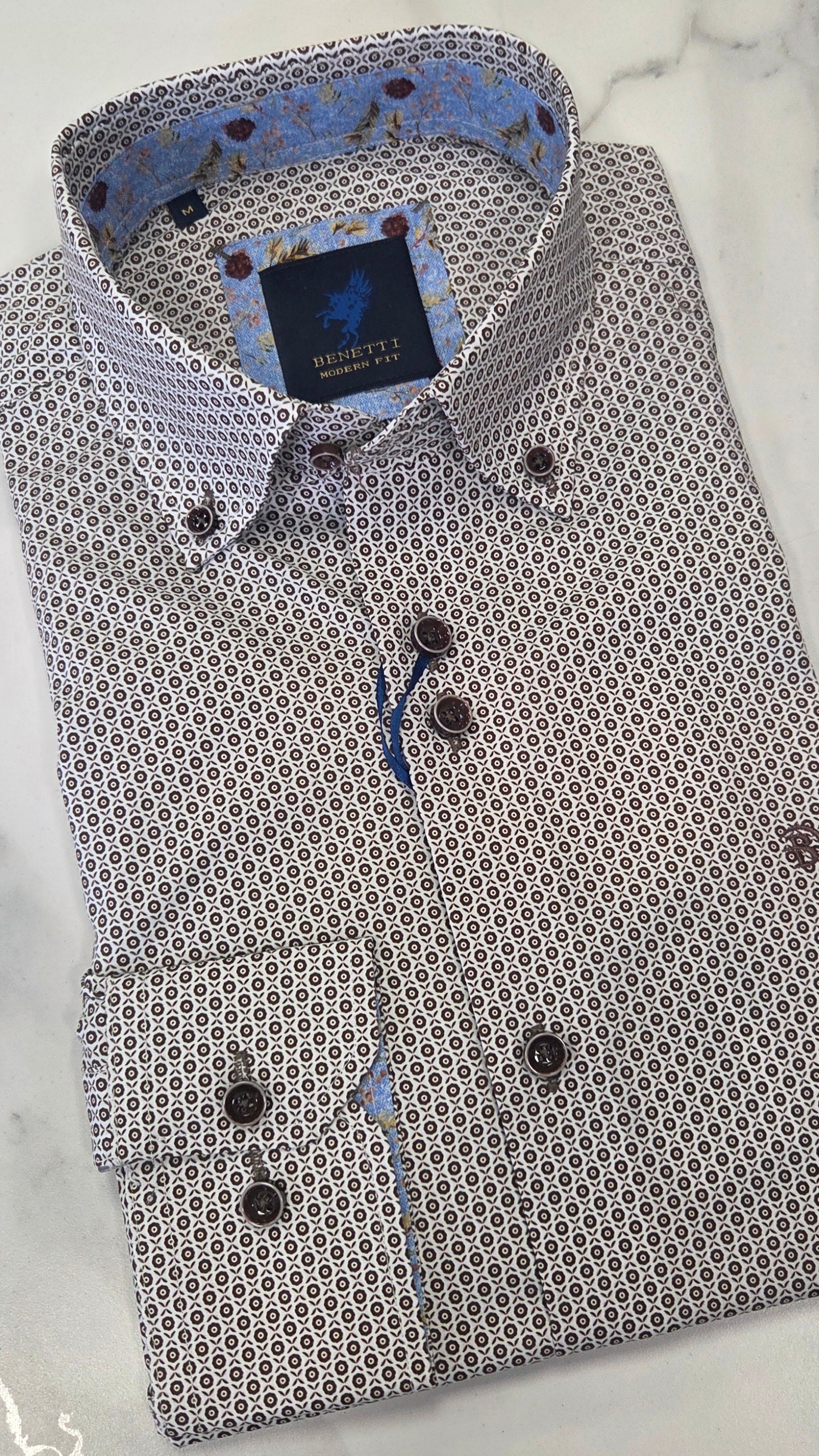 BENETTI CARLOS L/S SHIRT - BROWN